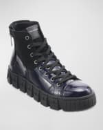 Image 2 of 4: Karl Lagerfeld Paris Men's Patent and Suede Zip High-Top Sneakers