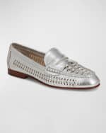 Image 5 of 6: Veronica Beard Woven Metallic Penny Loafers