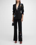 Image 2 of 6: Cinq a Sept Cheyenne Sequin Flower Scrunched Blazer