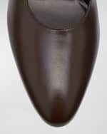 Image 3 of 5: THE ROW Luisa Leather Block-Heel Pumps