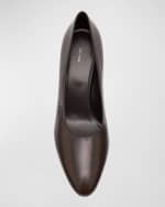 Image 5 of 5: THE ROW Luisa Leather Block-Heel Pumps