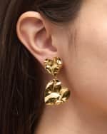 Image 2 of 5: Oscar de la Renta Stacked Crushed Heart Earrings