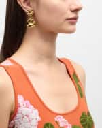 Image 5 of 5: Oscar de la Renta Stacked Crushed Heart Earrings