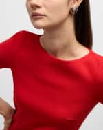 Image 5 of 5: Oscar de la Renta Gemstone Heart Clip-On Earrings