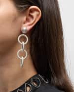 Image 2 of 5: Oscar de la Renta Long Coil Circle Link Earrings