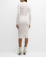 Image 3 of 6: Balmain 5-Button See-Through Knit Midi Skirt