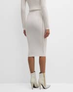 Image 4 of 6: Balmain 5-Button See-Through Knit Midi Skirt