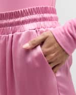 Image 5 of 5: Cinq a Sept Adalie Cropped Drawstring Satin Pants