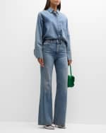 Image 5 of 6: Alice + Olivia Weezy High-Rise Wide-Leg Jeans