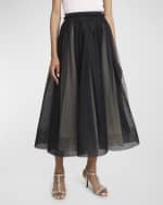 Image 2 of 6: Erdem Swiss Dot Tulle Full Midi Skirt