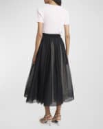 Image 3 of 6: Erdem Swiss Dot Tulle Full Midi Skirt