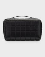 Image 1 of 6: Saint Laurent Men's Paris Quilted Leather Toiletry Bag