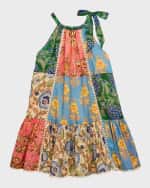 Image 1 of 3: Zimmermann Girl's Junie Halter Floral Patched Dress, Size 1-12
