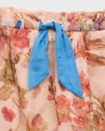Image 3 of 3: Zimmermann Girl's August Floral-Print Flip Skirt, Size 2-12