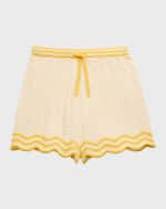 Image 1 of 3: Zimmermann Girl's Alight Textured Knit Shorts, Size 2-12