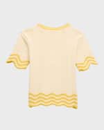 Image 2 of 3: Zimmermann Girl's Alight Textured Knit Tee, Size 2-12