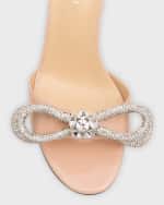 Image 4 of 6: MACH & MACH Crystal Patent Double Bow Mule Sandals