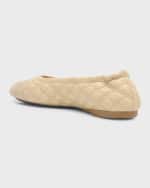 Image 3 of 6: Burberry Sadler Quilted Lambskin Ballerina Flats