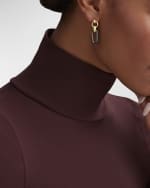 Image 2 of 4: LAGOS 18K Gold and Black Ceramic Signature Caviar Link Drop Earrings