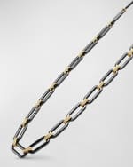 Image 2 of 4: LAGOS 18K Gold and Black Ceramic Signature Caviar Link Necklace