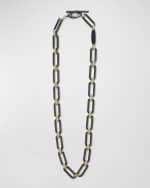 Image 1 of 4: LAGOS 18K Gold and Black Ceramic Signature Caviar Link Necklace