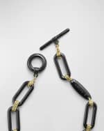 Image 3 of 4: LAGOS 18K Gold and Black Ceramic Signature Caviar Link Bracelet