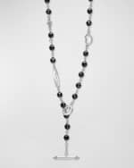 Image 4 of 4: LAGOS Sterling Silver Caviar Icon Black Ceramic Beaded Necklace