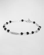 Image 1 of 4: LAGOS Sterling Silver Caviar Icon Black Ceramic Beaded Bracelet