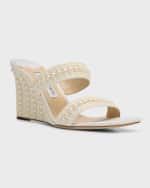 Image 5 of 6: Jimmy Choo Sacoria Pearly Dual-Band Wedge Sandals