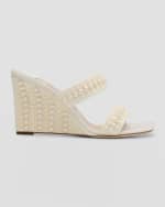 Image 1 of 6: Jimmy Choo Sacoria Pearly Dual-Band Wedge Sandals