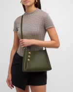 Image 2 of 6: Balmain Embleme Shoulder Bag in Grained Leather