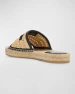 Image 3 of 6: Tod's Raffia T-Ring Slide Espadrilles