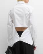 Image 4 of 6: FABIANA FILIPPI Wrap-Front Cutout Cotton Poplin Shirt