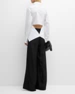 Image 3 of 6: FABIANA FILIPPI High-Rise Wide-Leg Twill Trousers