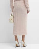 Image 4 of 6: FABIANA FILIPPI Open-Stitch Straight Midi Skirt