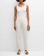 Image 5 of 6: FABIANA FILIPPI Bead-Trim Scoop-Neck Jersey Tank Top