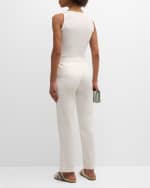 Image 3 of 6: FABIANA FILIPPI Bead-Trim Scoop-Neck Jersey Tank Top