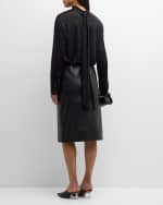 Image 3 of 6: FABIANA FILIPPI Straight Lambskin Leather Midi Skirt