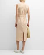 Image 3 of 6: FABIANA FILIPPI Sleeveless A-Line Cotton Poplin Midi Dress
