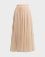 Image 1 of 6: FABIANA FILIPPI A-Line Tulle Midi Skirt