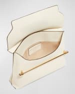 Image 4 of 4: STRATHBERRY Stylist Metal Bar Leather Clutch Bag