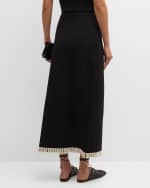 Image 4 of 6: By Malene Birger Gabie Side-Slit Braid-Trim Maxi Skirt