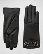 Image 1 of 2: Bruno Magli Chain Leather Gloves