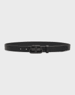 Image 1 of 2: Balenciaga BB Leather Thin Belt