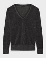 Image 1 of 5: Joseph Metallic V-Neck Pullover