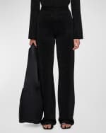 Image 2 of 5: Joseph Metallic Mid-Rise Straight-Leg Lurex-Wool Pants