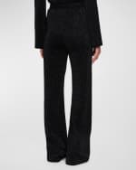Image 3 of 5: Joseph Metallic Mid-Rise Straight-Leg Lurex-Wool Pants