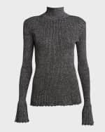 Image 1 of 6: Proenza Schouler White Label Avery Sparkly Knit Turtleneck Top
