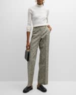 Image 5 of 7: Lafayette 148 New York Ribbed Stand-Collar Sweater