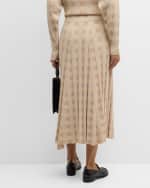 Image 4 of 7: Lafayette 148 New York Asymmetric Ribbed Check-Print Midi Skirt